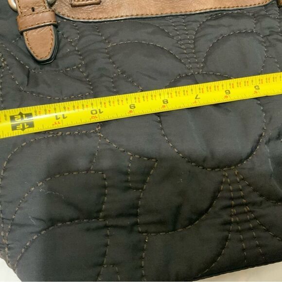 Fossil Keyper Bag Quilted Tote Bag Black Brown - Picture 12 of 13